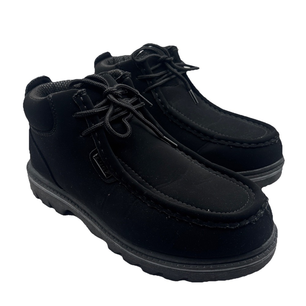 LUGZ Mens Sz 9.5 Fringe Chukka Deep Black Ankle Boots‎ Thick Tread City Preppy